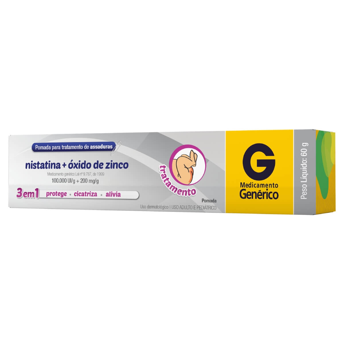 Nistatina 100.000UI/g + Óxido de Zinco 200mg/g Cimed Pomada com 60g 60g Pomada