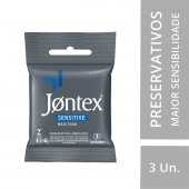 JONTEX PRESERVATIVO SENSITIVE MAIS FINO 3 UNIDADES