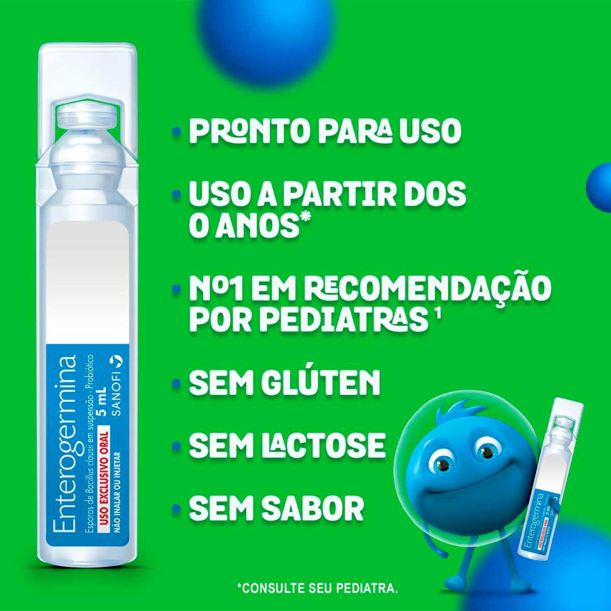 Enterogermina Probiótico 10 frascos de 5ml: preço | Drogasil