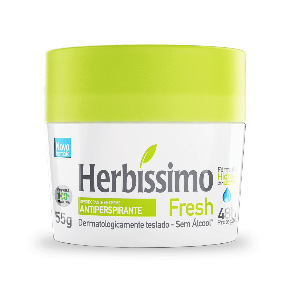 Desodorante Creme Antitranspirante Fresh Herbissimo - 55g Menor preço em Desodorante Creme Antitranspirante Fresh Herbissimo - 55g