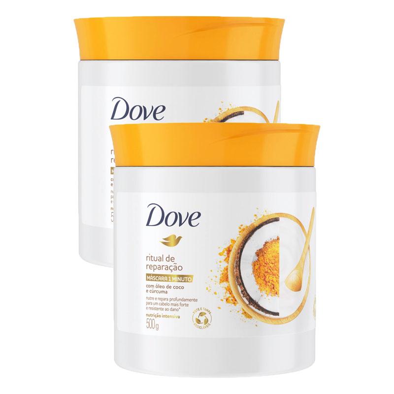 Kit 2 Máscaras Condicionantes Dove Nutrição Intensa Ritual de Reparação 1 minutos 500g cada Menor preço em Kit 2 Máscaras Condicionantes Dove Nutrição Intensa Ritual de Reparação 1 minutos 500g cada