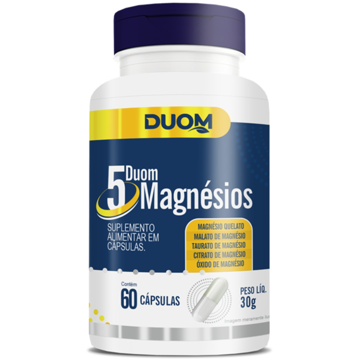 DUOM 5 MAGNÉSIOS QUELATO MALATO TAURATO CITRATO ÓXIDO 60 CÁPSULAS - DUOM Menor preço em DUOM 5 MAGNÉSIOS QUELATO MALATO TAURATO CITRATO ÓXIDO 60 CÁPSULAS - DUOM