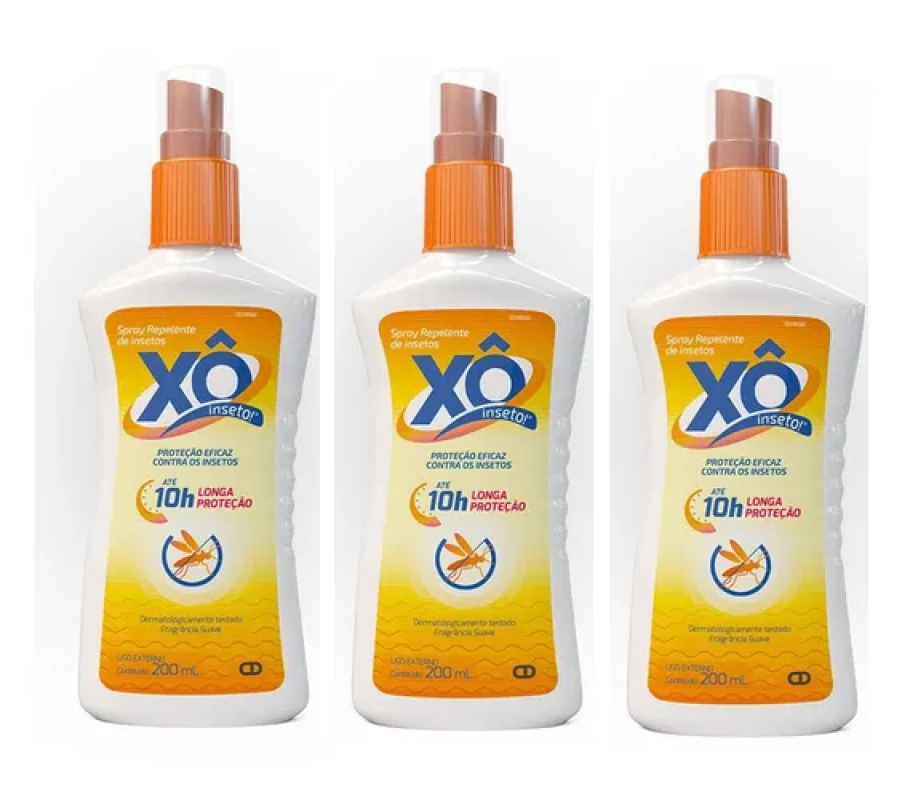 KIT 3 REPELENTE Xô INSETO SPRAY 15%DEET 200ML - CIMED Menor preço em KIT 3 REPELENTE Xô INSETO SPRAY 15%DEET 200ML - CIMED