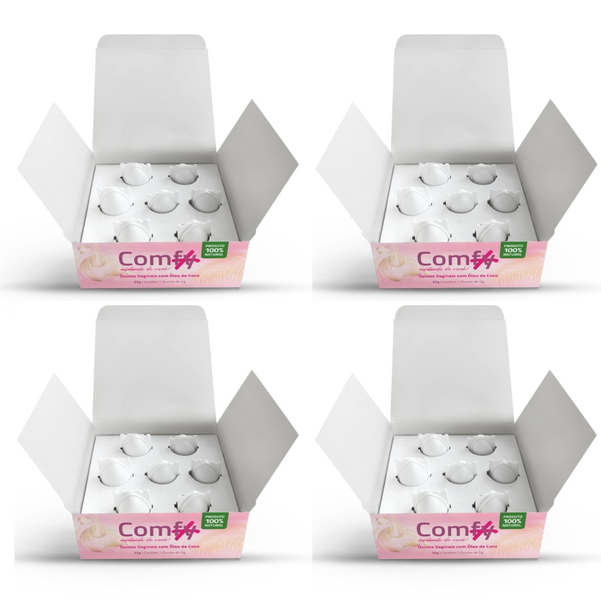 HIDRATANTE VAGINAL NATURAL 4X CAIXAS ÓVULOS DE ÓLEO DE COCO Menor preço em HIDRATANTE VAGINAL NATURAL 4X CAIXAS ÓVULOS DE ÓLEO DE COCO
