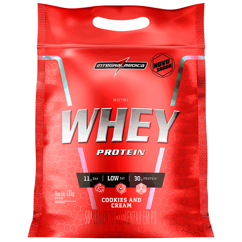 Nutri Whey Protein Integralmédica Cookies and Cream 1.8kg Menor preço em Nutri Whey Protein Integralmédica Cookies and Cream 1.8kg