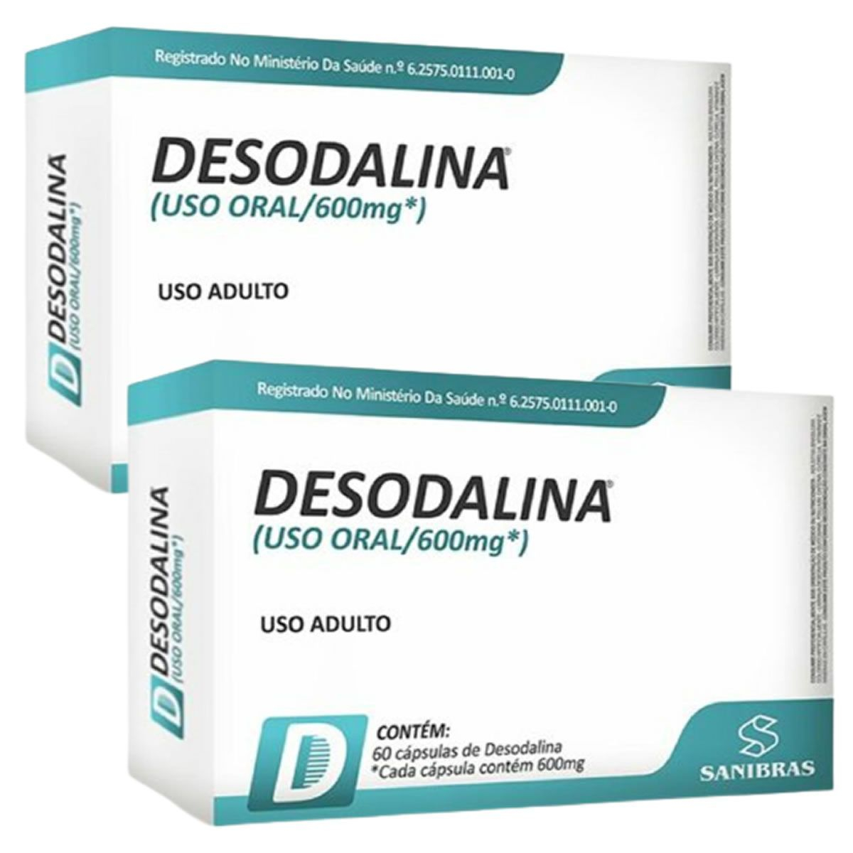 Desodalina Sanibrás 600mg c/ 60 Cápsulas + Monaliz 30 Comprimidos