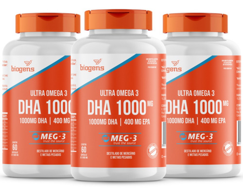 3X ULTRA OMEGA 3 DHA 1000MG EPA 400MG MAG-3 60CPS BIOGENS Sem Sabor Menor preço em 3X ULTRA OMEGA 3 DHA 1000MG EPA 400MG MAG-3 60CPS BIOGENS Sem Sabor