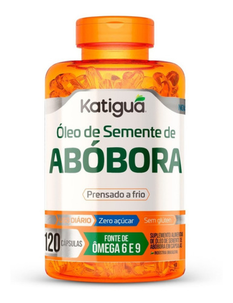 ÓLEO DE SEMENTE DE ABóBORA 120 CáPSULAS KATIGUá Menor preço em ÓLEO DE SEMENTE DE ABóBORA 120 CáPSULAS KATIGUá