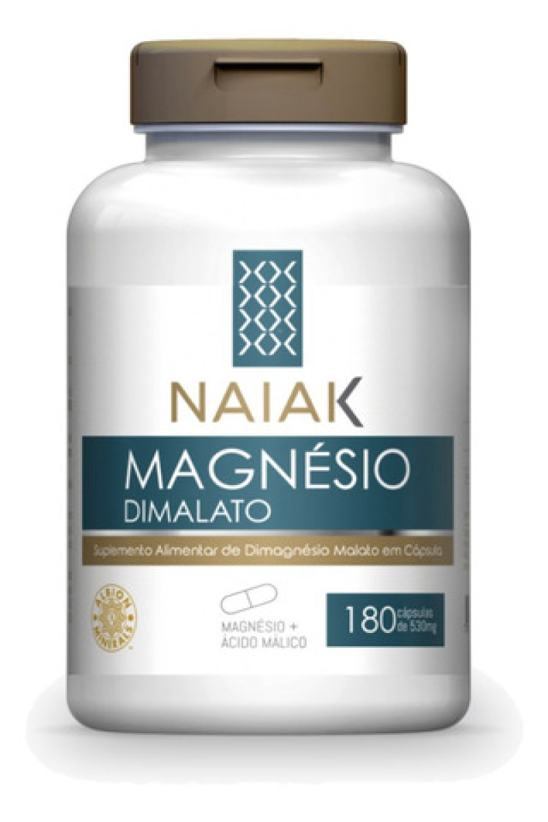 MAGNéSIO DIMALATO MALATO 180 CáPSULAS, NAIAK Menor preço em MAGNéSIO DIMALATO MALATO 180 CáPSULAS, NAIAK