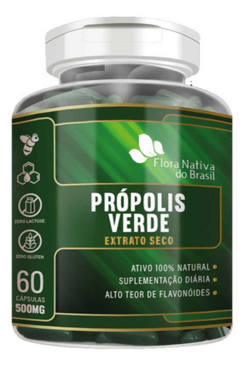PRóPOLIS VERDE 500MG 60 CáPSULAS - FLORA NATIVA