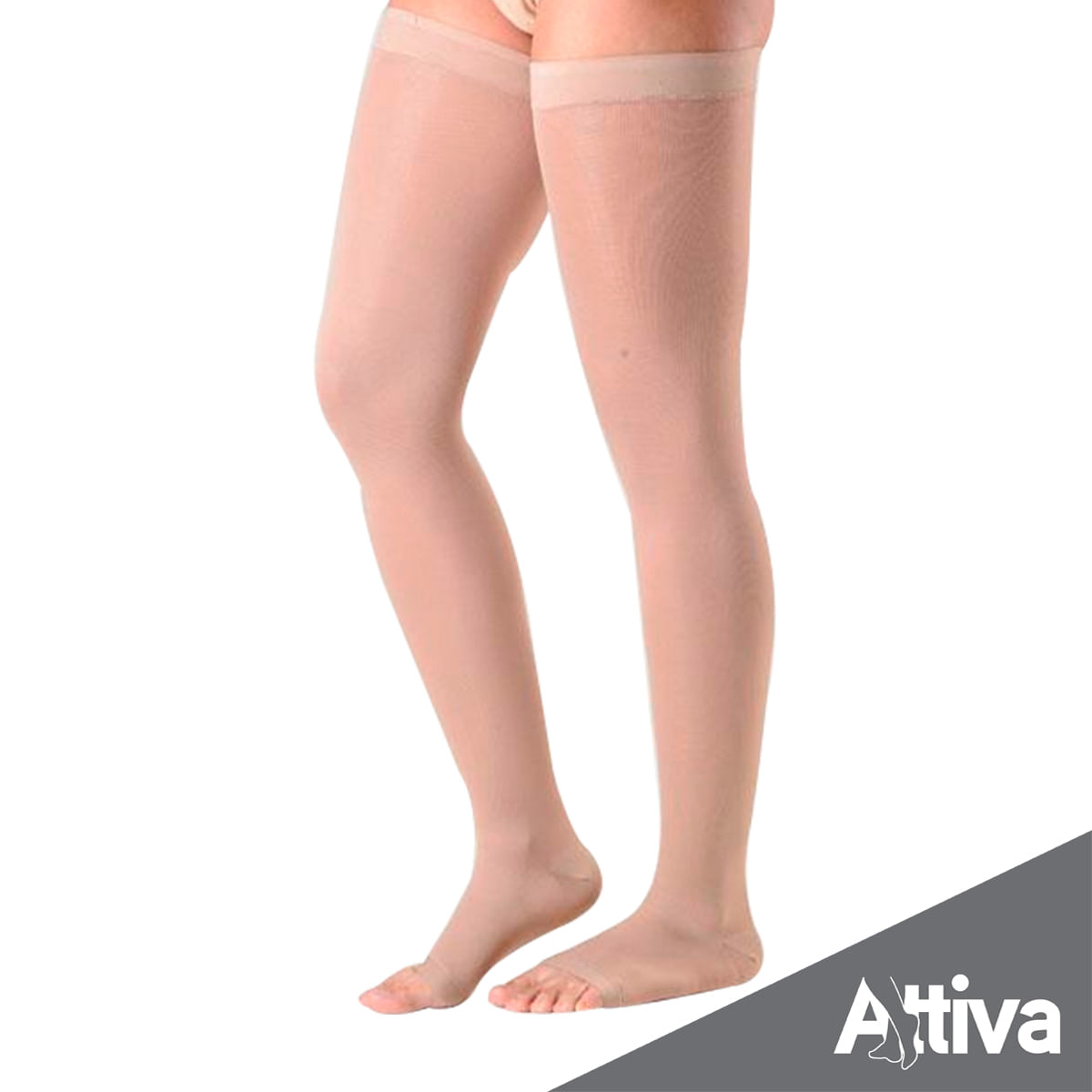 MEIA COXA 7/8 ATTIVA ALTA COMPRESSAO 20-30 FEM ABERTA NATURAL GG Menor preço em MEIA COXA 7/8 ATTIVA ALTA COMPRESSAO 20-30 FEM ABERTA NATURAL GG