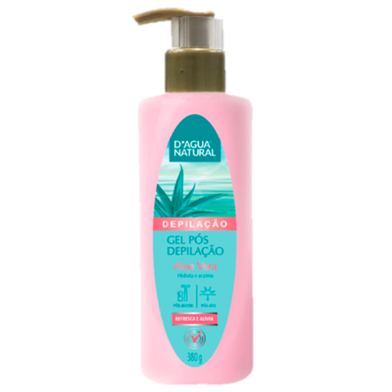 Gel Pós depilação Aloe Vera D'Agua Natural 380G Menor preço em Gel Pós depilação Aloe Vera D'Agua Natural 380G