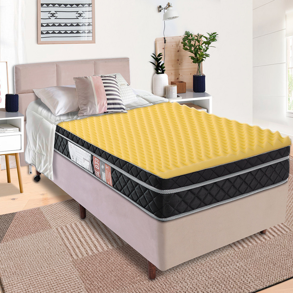 Colchão Antiescaras Tipo Caixa de Ovo Solteiro D23 BF Colchões Amarelo 78x188x3,5cm Menor preço em Colchão Antiescaras Tipo Caixa de Ovo Solteiro D23 BF Colchões Amarelo 78x188x3,5cm