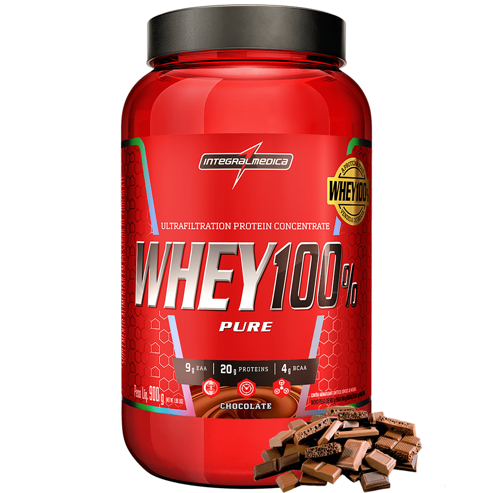 WHEY 100%PURE 900G POTE INTEGRALMEDICA CHOCOLATE Menor preço em WHEY 100%PURE 900G POTE INTEGRALMEDICA CHOCOLATE