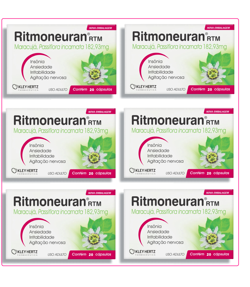 KIT COM 6 RITMONEURAN COM 20 CáPSULAS – KLEY HERTZ Menor preço em KIT COM 6 RITMONEURAN COM 20 CáPSULAS – KLEY HERTZ