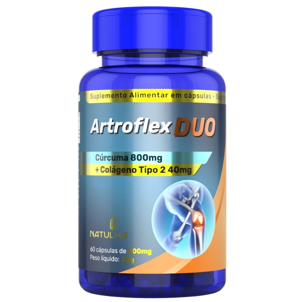 ARTROFLEX DUO (CúRCUMA + COLáGENO TIPO II ) 60 CáPSULAS - NATULHA