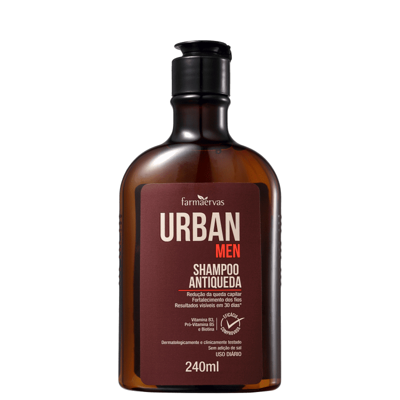 FARMAERVAS URBAN MEN - SHAMPOO ANTIQUEDA 240ML Menor preço em FARMAERVAS URBAN MEN - SHAMPOO ANTIQUEDA 240ML