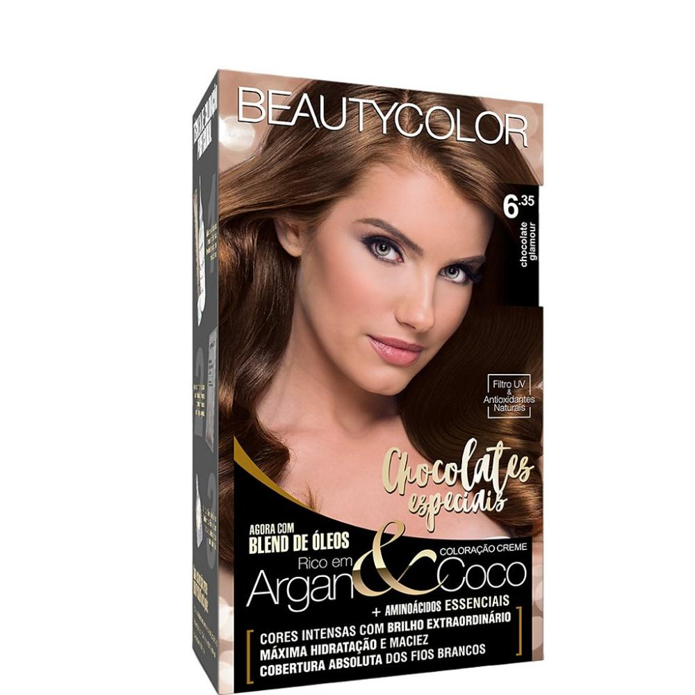 BEAUTYCOLOR COLORAçãO PERMANENTE KIT 6.35 CHOCOLATE GLAMOUR