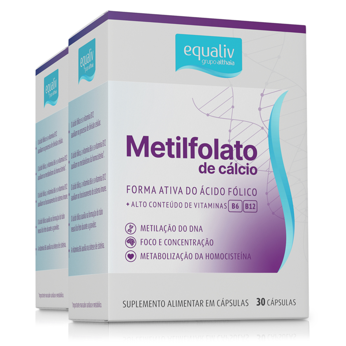 KIT 2 METILFOLATO DE CáLCIO EQUALIV 30 CáPSULAS Menor preço em KIT 2 METILFOLATO DE CáLCIO EQUALIV 30 CáPSULAS