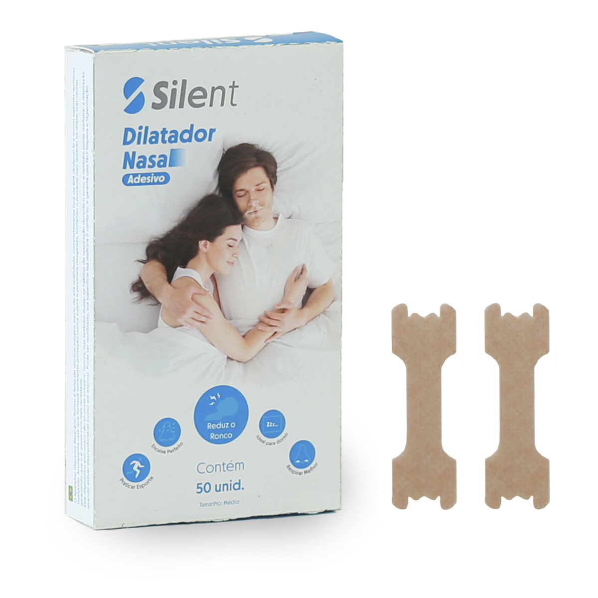 DILATADOR NASAL RESPIRE MELHOR SILENT PELE NORMAL 50 UNIDADES P Menor preço em DILATADOR NASAL RESPIRE MELHOR SILENT PELE NORMAL 50 UNIDADES P