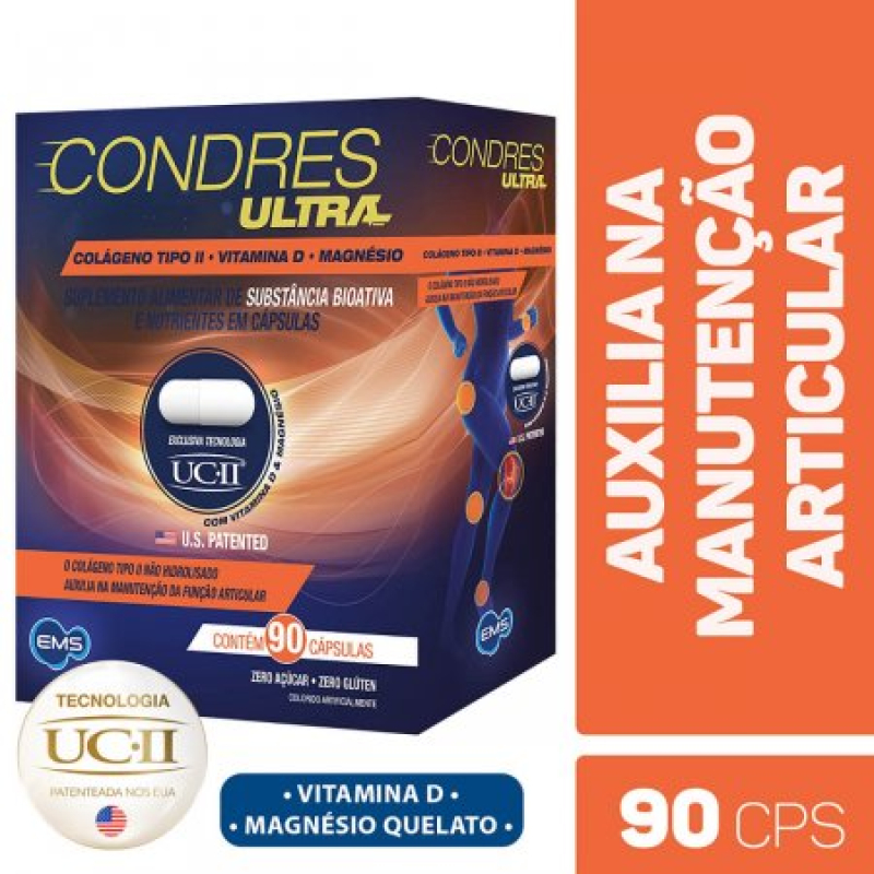 CONDRES ULTRA COLÁGENO TIPO II + VITAMINA D + MAGNÉSIO 90 CÁPSULAS