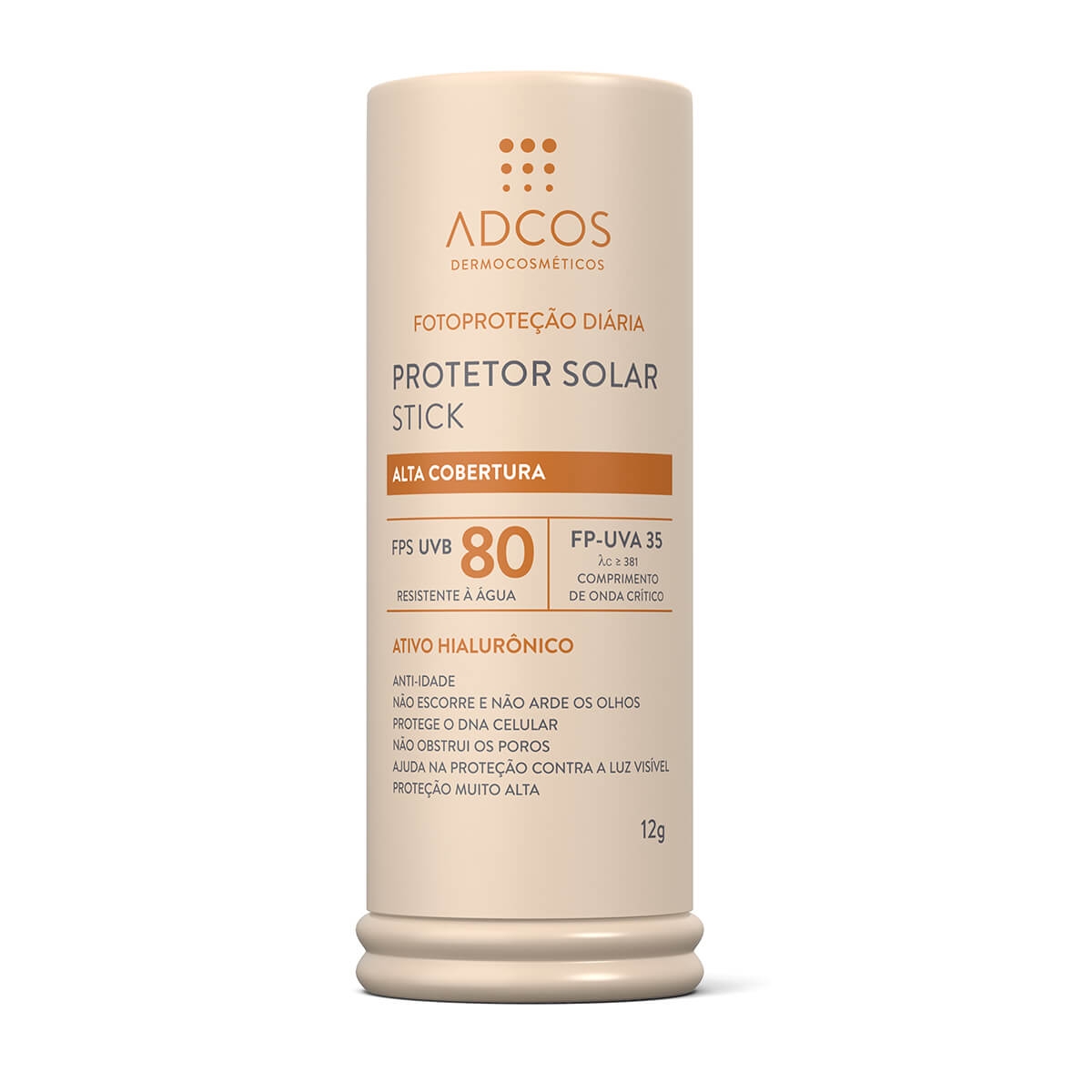 Protetor Solar Facial Base Stick Adcos Alta Cobertura FPS 80 com 12g 12g