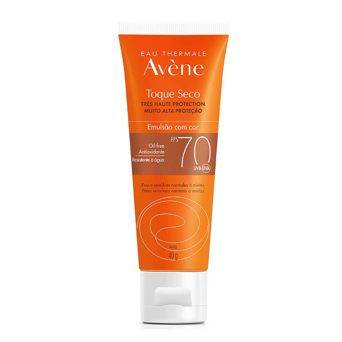 Protetor Solar Facial Avène Emulsão Toque Seco Cor Universal FPS 70 com 40g 40g