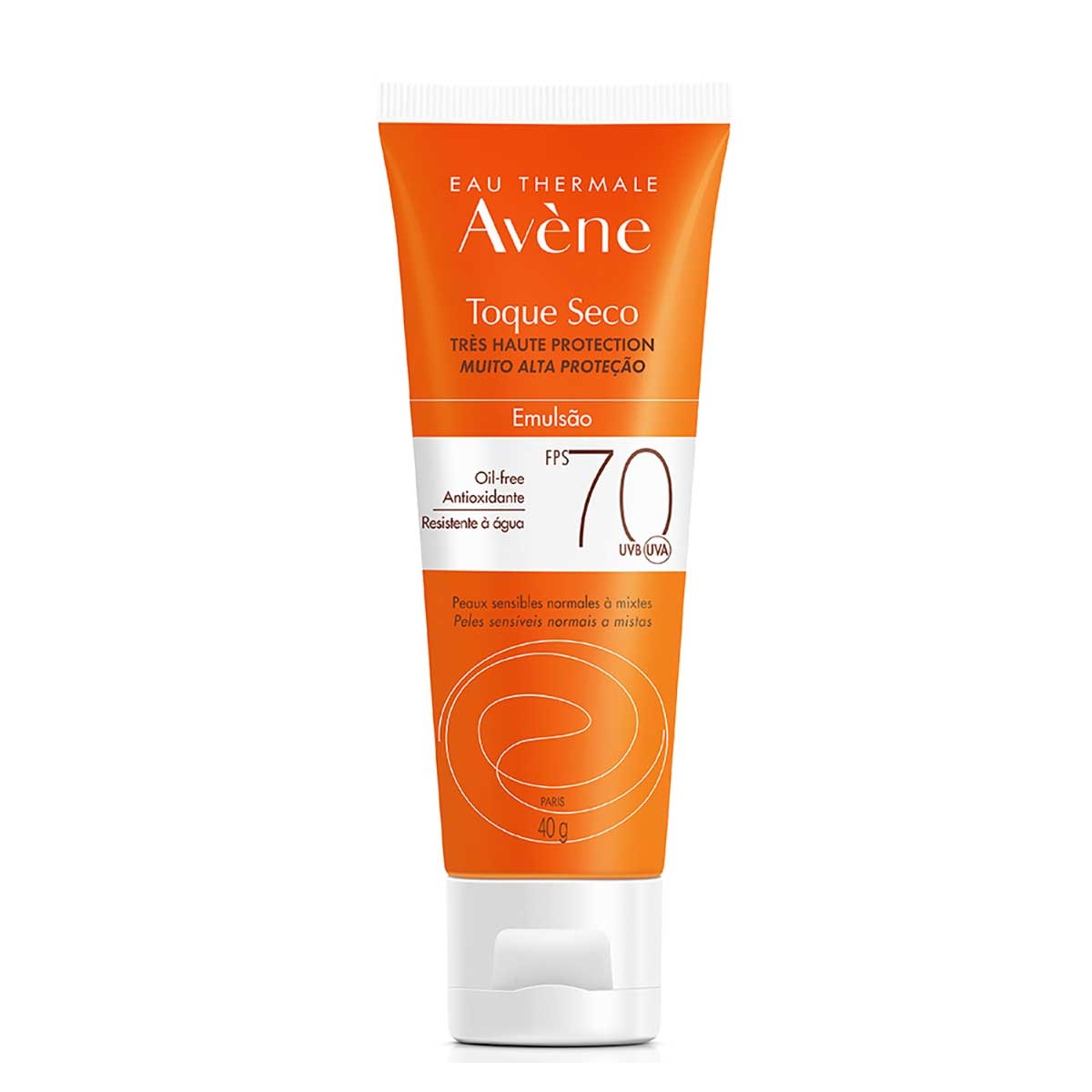 Protetor Solar Emulsão Avène Toque Seco Oil-Free FPS 70 com 40g 40g
