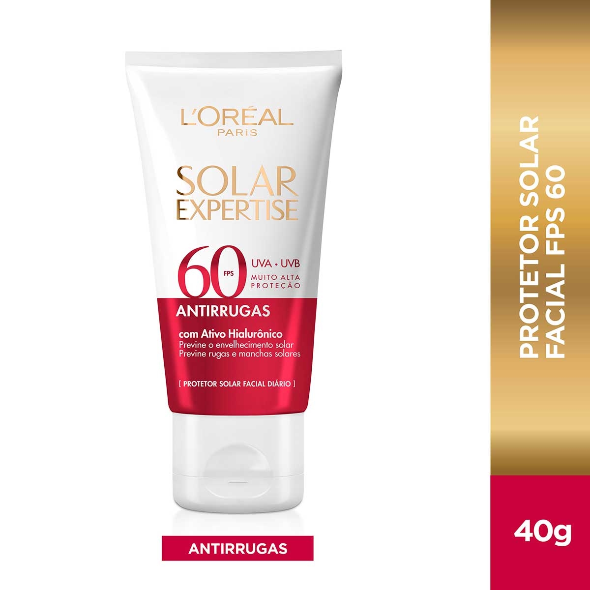 Protetor Solar Facial L'Oréal Expertise Antirrugas FPS 60 40g