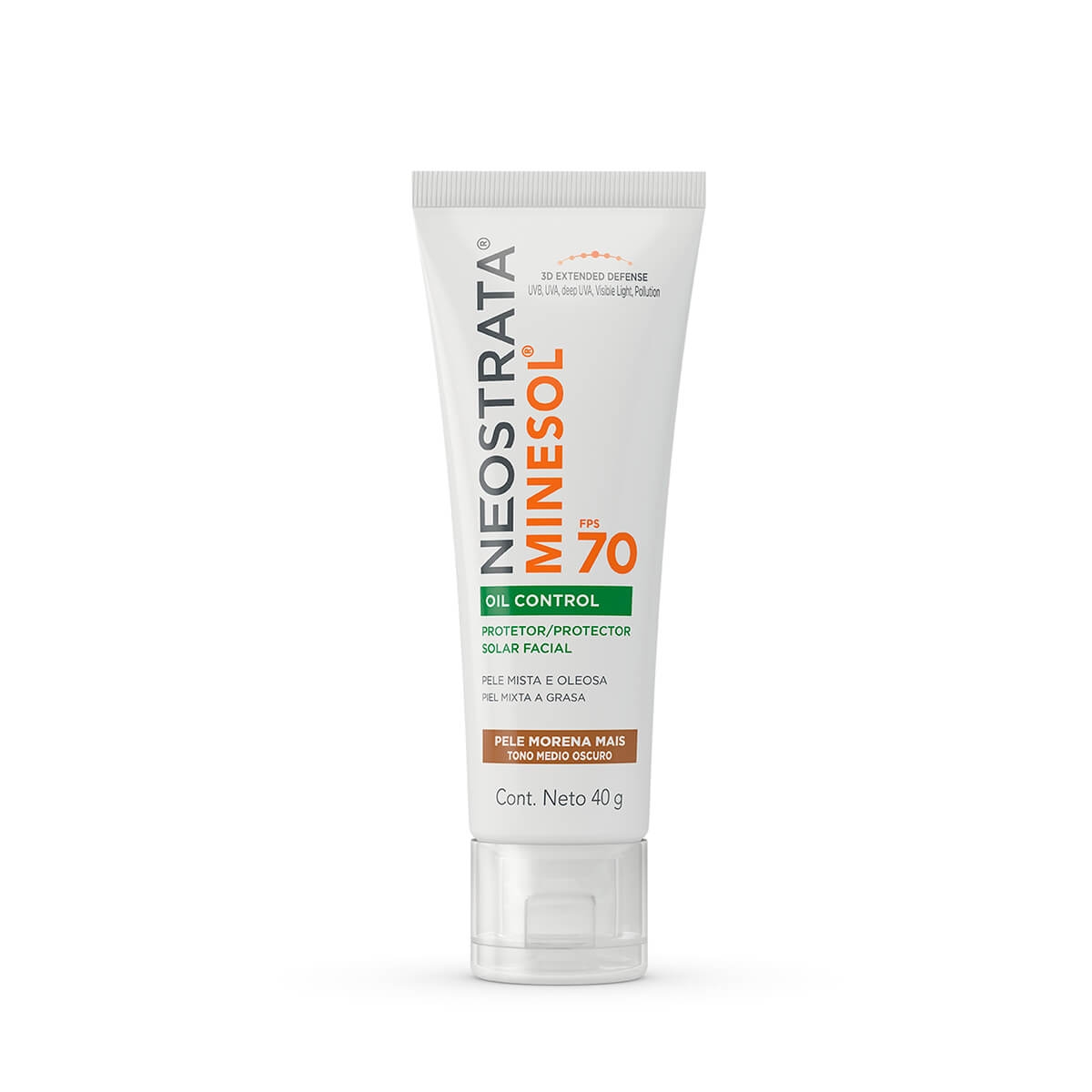 Protetor Solar NeoStrata Minesol FPS 70 Oil Control Facial com Cor Pele Morena com 40g 40g