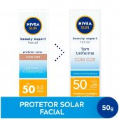 NIVEA SUN BEAUTY PROTETOR SOLAR FACIAL COM COR FPS50 50G