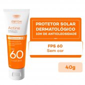 Protetor Solar Facial Sem Cor Actine FPS 60 com 40g