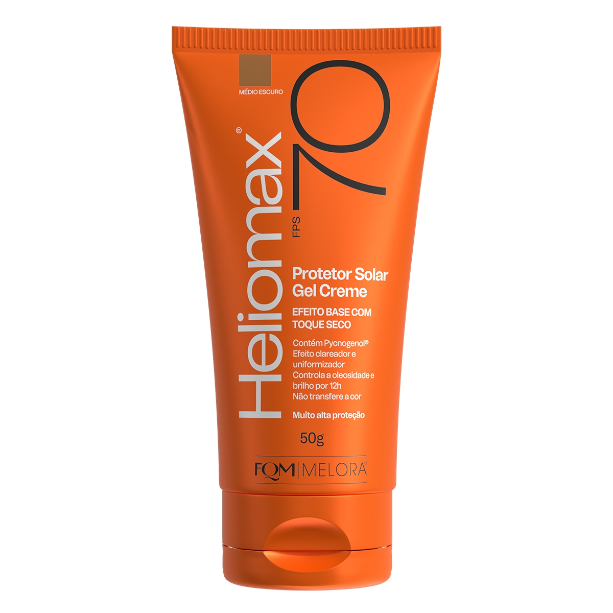 Protetor Solar Gel Creme Facial Heliomax FPS 70 Tom Médio Escuro 50g Menor preço em Protetor Solar Gel Creme Facial Heliomax FPS 70 Tom Médio Escuro 50g