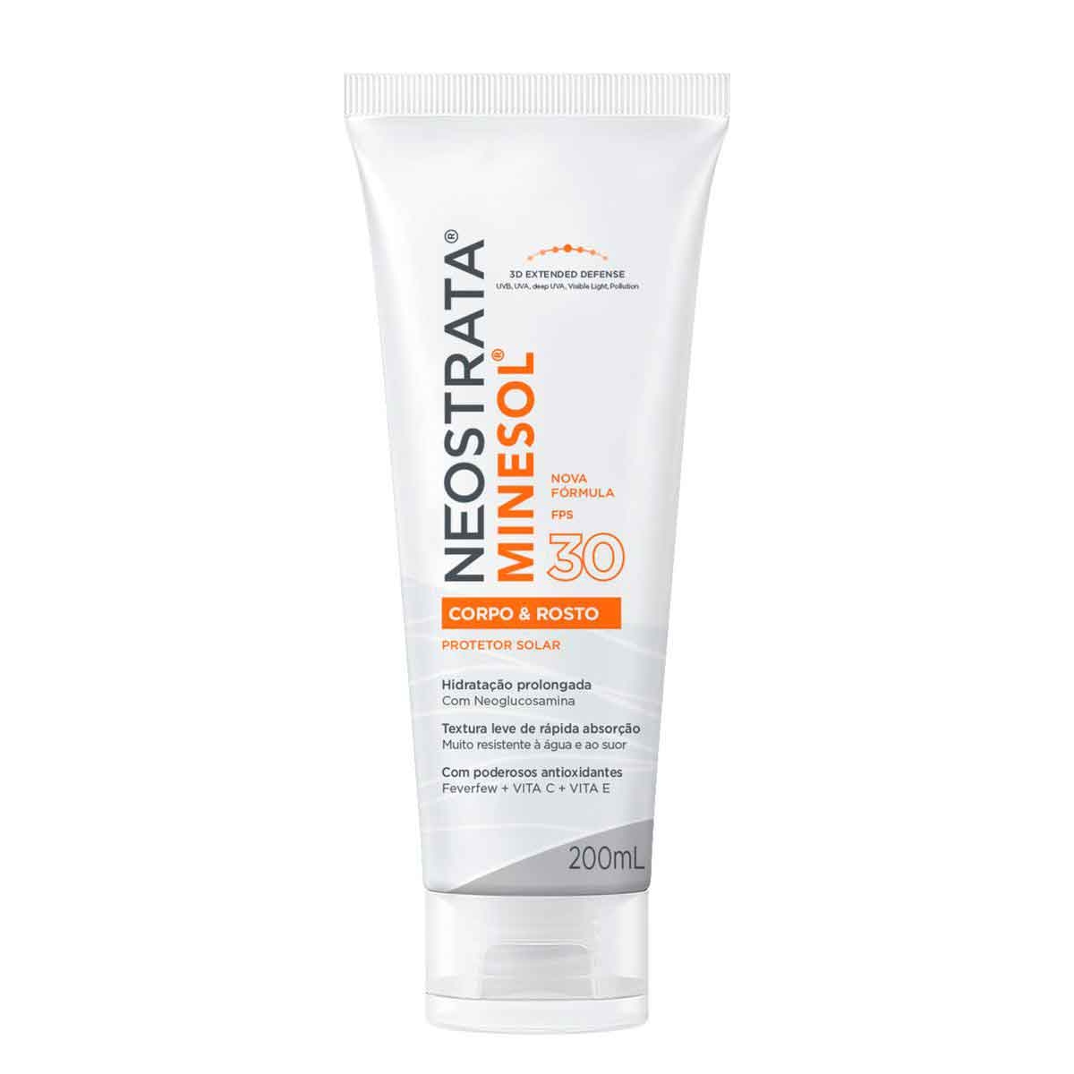 Protetor Solar Fluido Hidratante NeoStrata Minesol Corpo & Rosto FPS30 200ml Menor preço em Protetor Solar Fluido Hidratante NeoStrata Minesol Corpo & Rosto FPS30 200ml