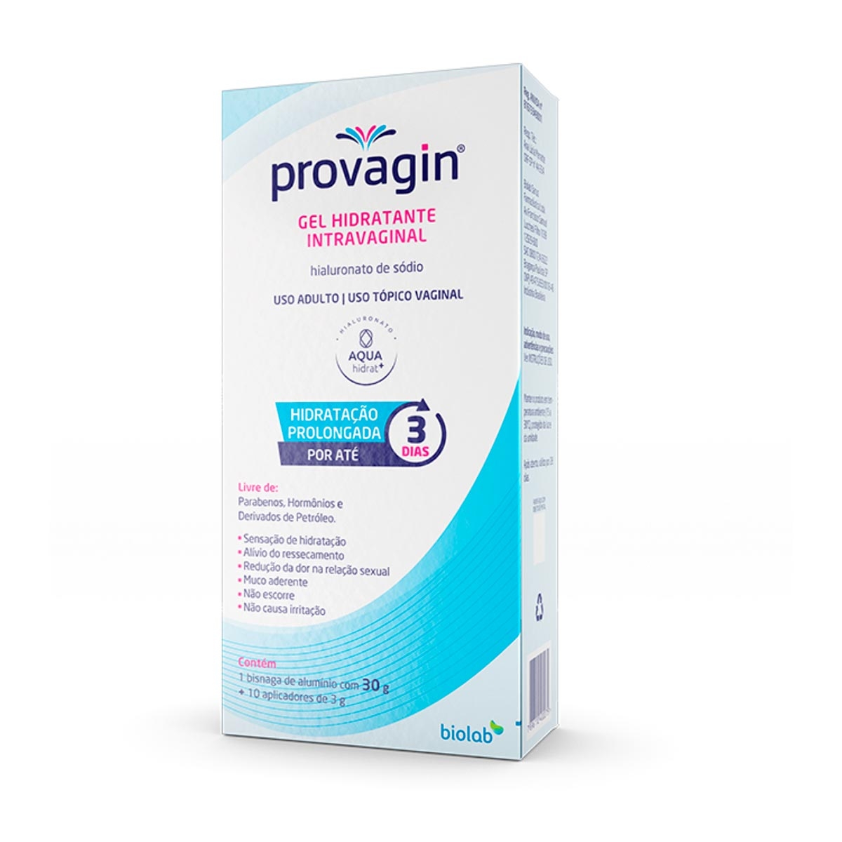 Provagin Gel Hidratante Intravaginal 30g com 10 Aplicadores de 3g