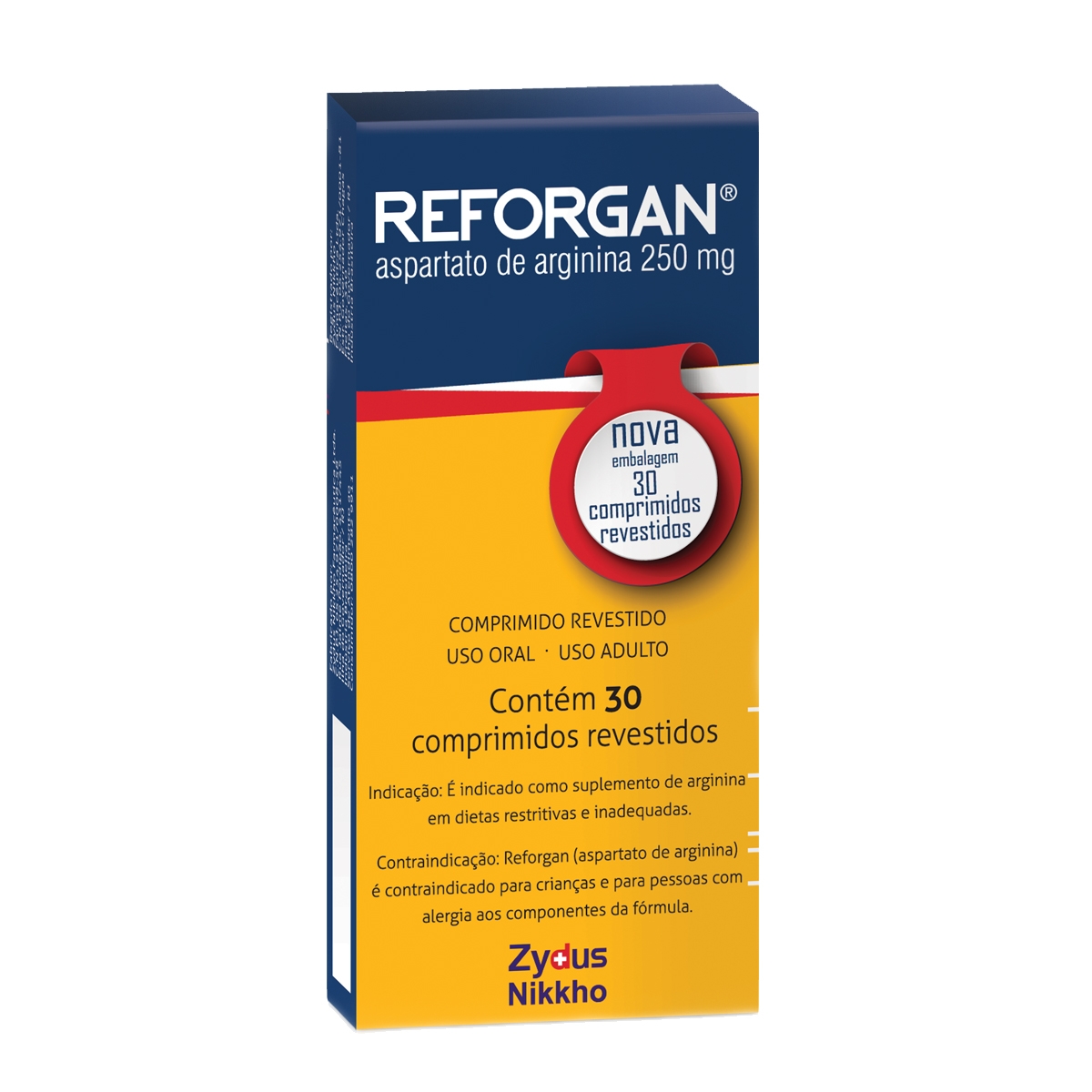 Suplemento de Arginina Reforgan 250mg com 30 comprimidos | Drogasil