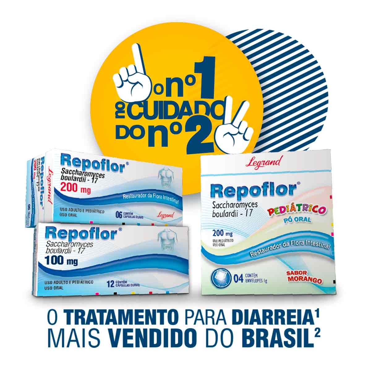 Repoflor Pediátrico 200mg com 4 Envelopes | Drogasil