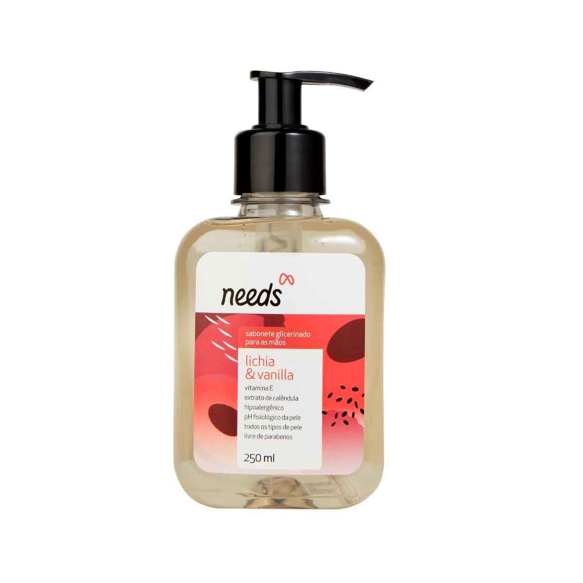 Sabonete Líquido Glicerinado para Mãos Needs Lichia & Vanilla com 250ml Menor preço em Sabonete Líquido Glicerinado para Mãos Needs Lichia & Vanilla com 250ml