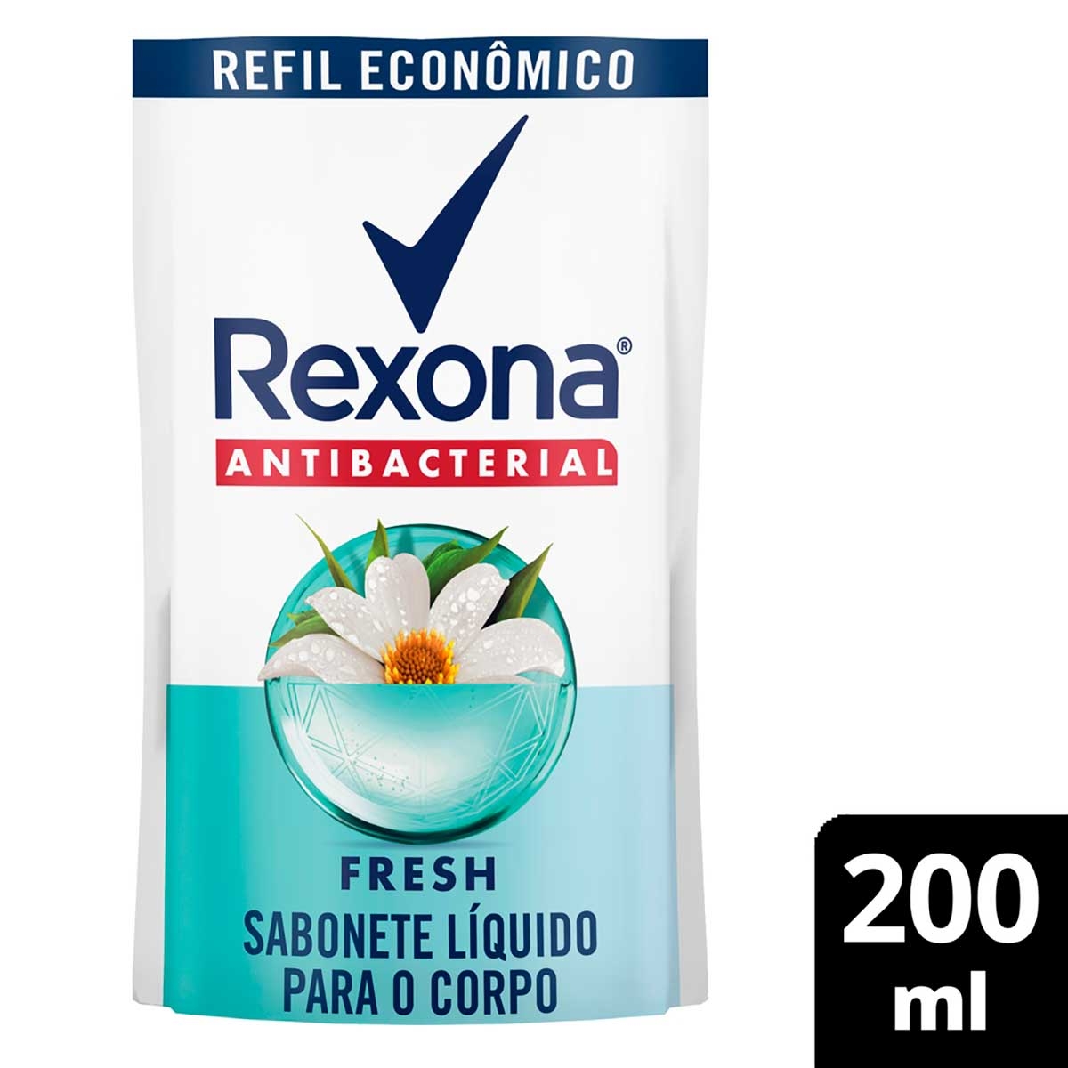 Refil Sabonete Líquido Rexona Antibacterial Fresh com 200ml