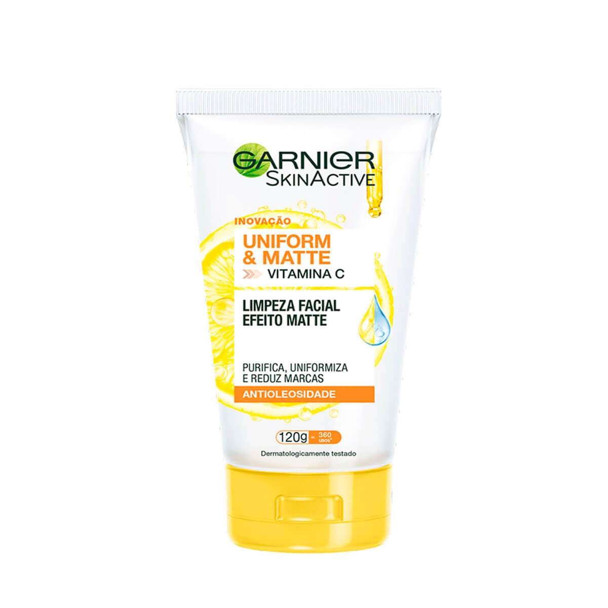 Sabonete Líquido Facial Garnier SkinActive Uniform e Matte Vitamina C Antioleosidade com 120g 120g
