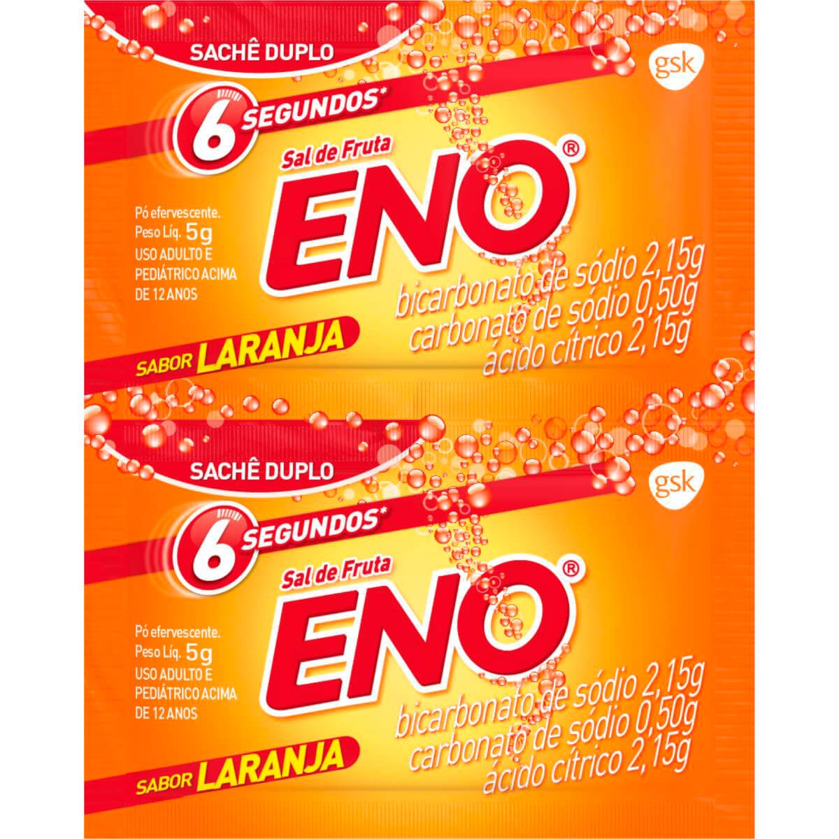 Sal de Fruta Eno Sabor Laranja com 2 Envelopes de 5g Cada Drogasil Sal de Fruta Eno Sabor Laranja com 2 Envelopes de 5g Cada Drogasil
