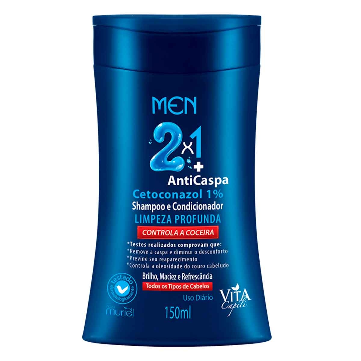 Shampoo 2 em 1 Vita Capili Men Anticaspa Limpeza Profunda com 150ml Menor preço em Shampoo 2 em 1 Vita Capili Men Anticaspa Limpeza Profunda com 150ml