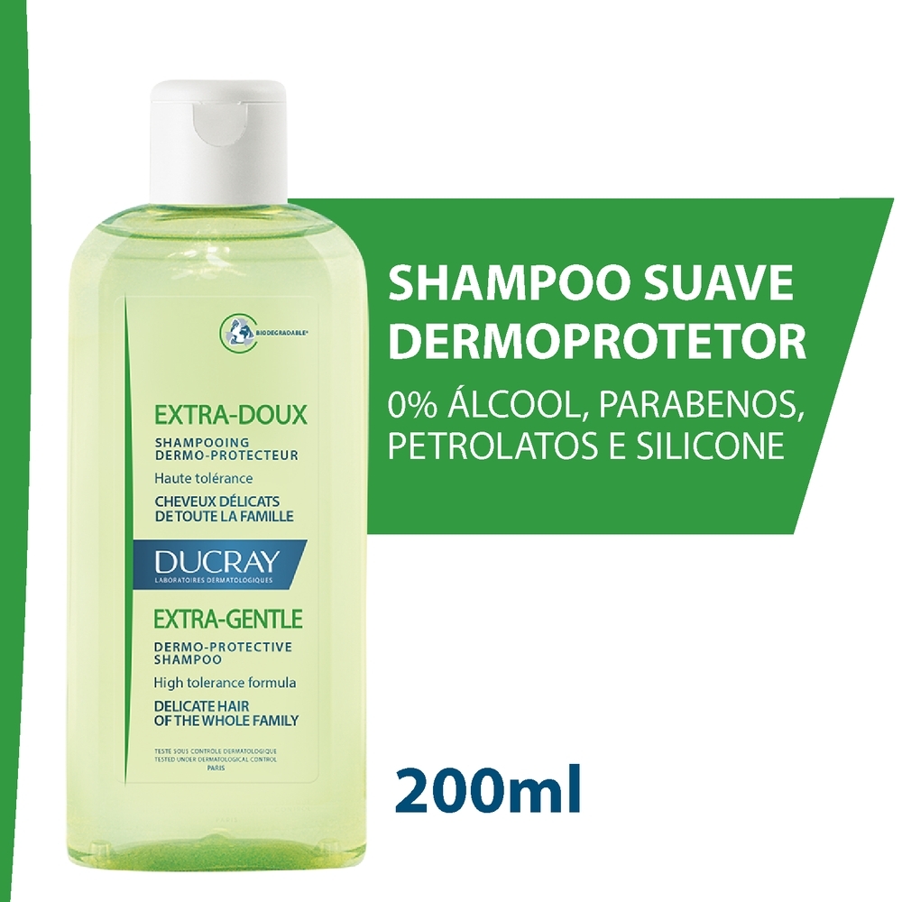 Shampoo Ducray Extra-Doux Dermoprotetor com 200ml Menor preço em Shampoo Ducray Extra-Doux Dermoprotetor com 200ml