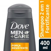 Shampoo e Condicionador Dove Men +Care 2 em 1 Força Resistente com 400ml