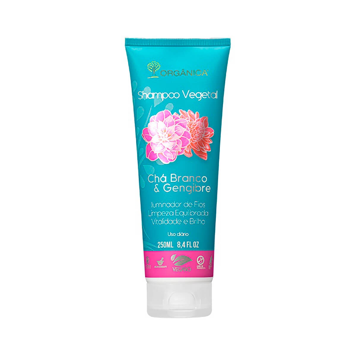 Shampoo Vegetal Orgânica Chá Branco e Gengibre 250ml