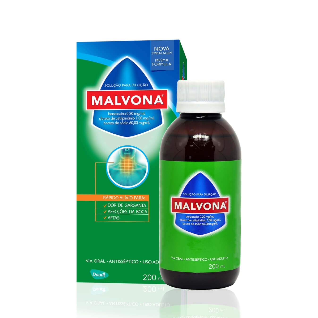 Solução Antisséptica Bucal Malvona com 200ml Menor preço em Solução Antisséptica Bucal Malvona com 200ml