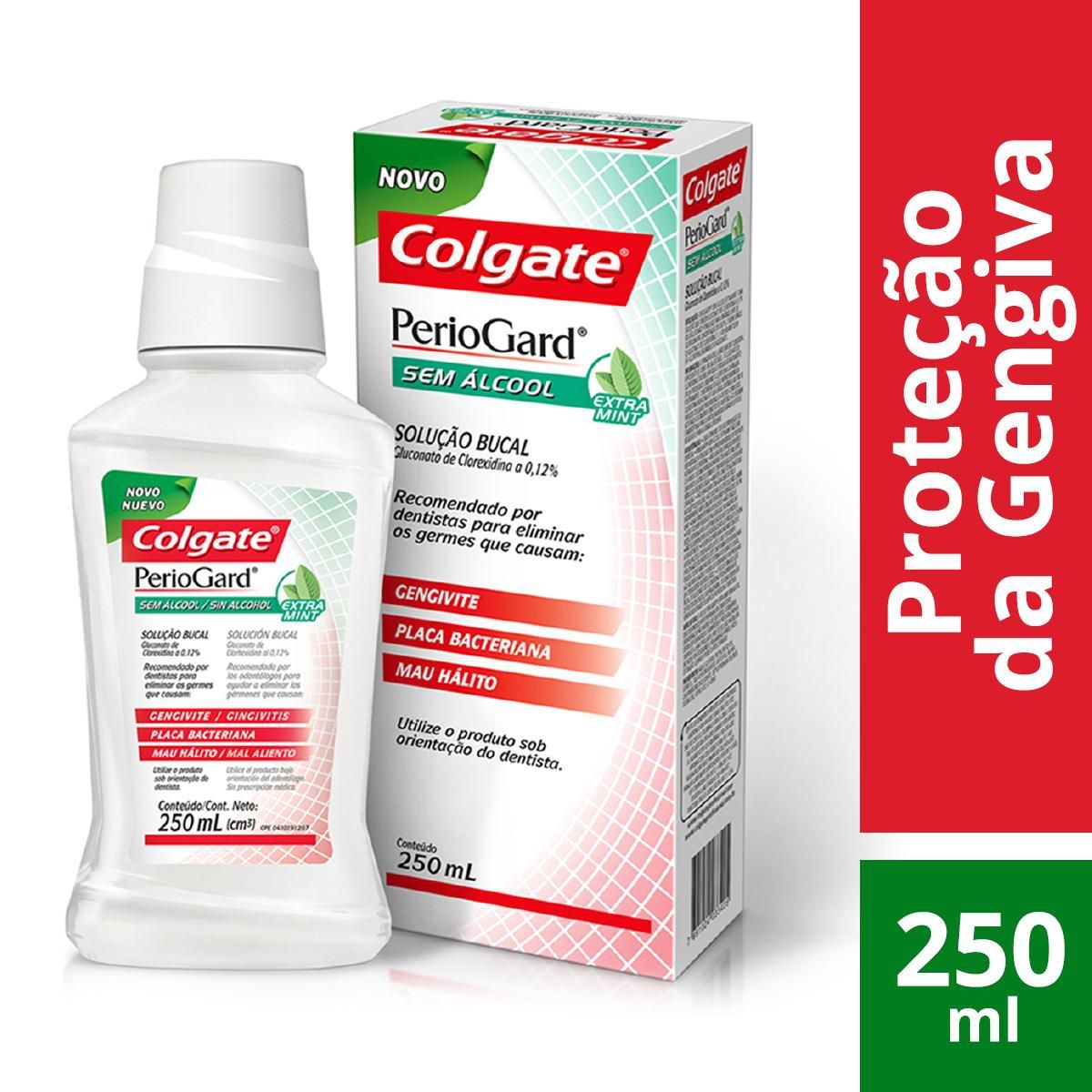 Enxaguante Anitsséptico Bucal Colgate PerioGard Extra Mint Sem Álcool com 250ml