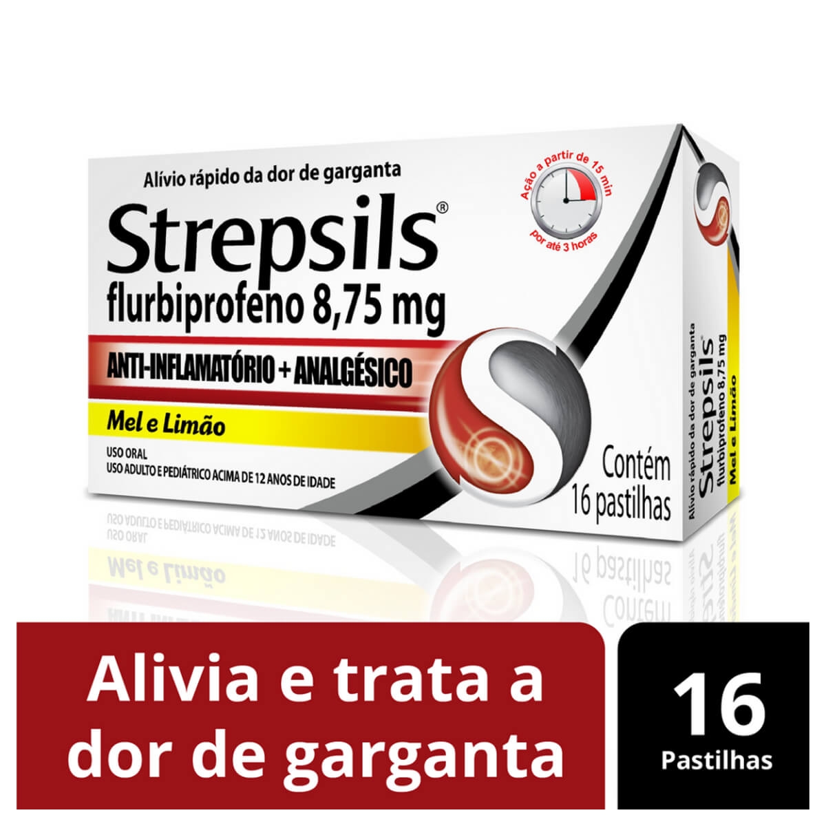 Pastilha Strepsils Mel e Limão 16 unidades