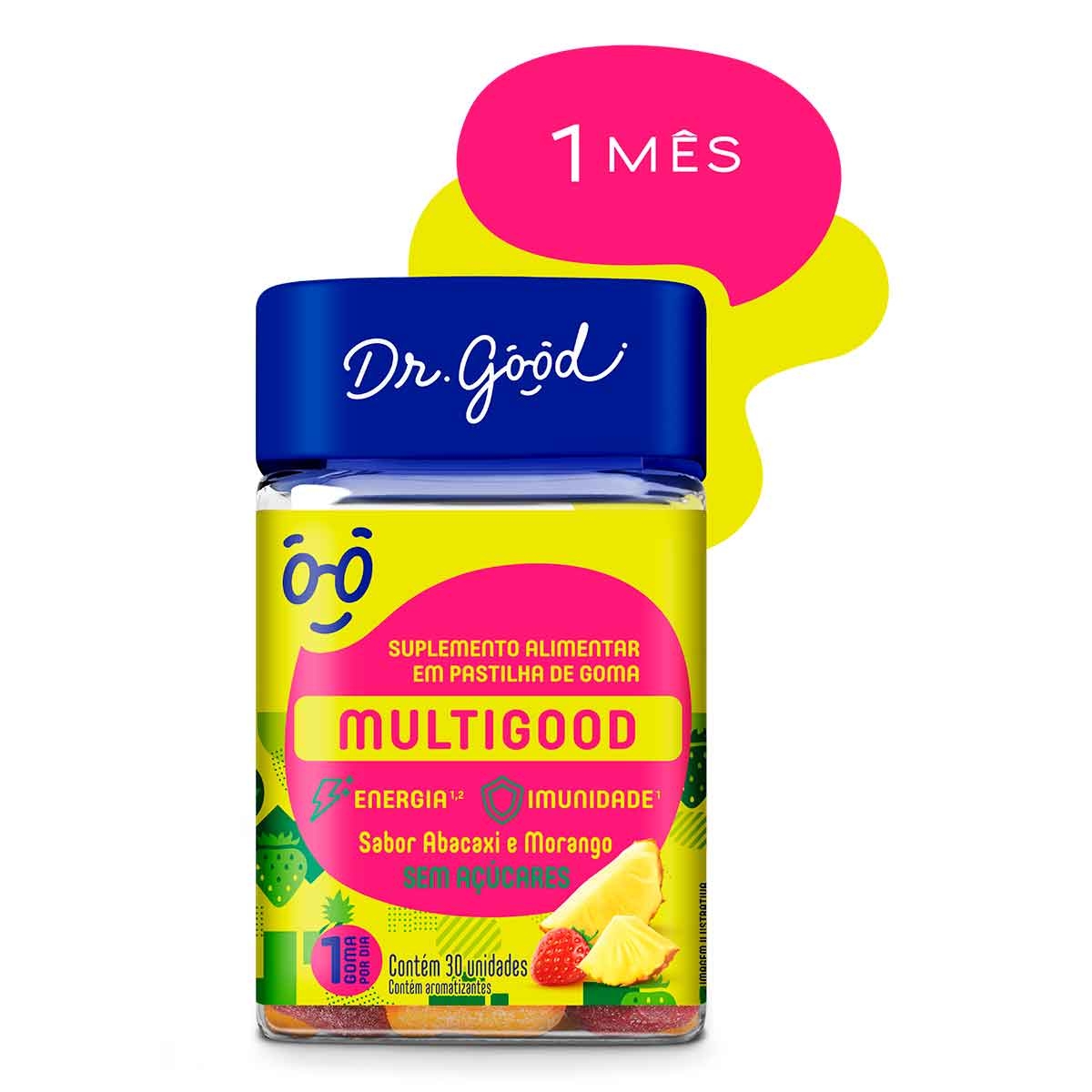 Suplemento Alimentar Dr. Good Multigood Abacaxi e Morango com 30 gomas