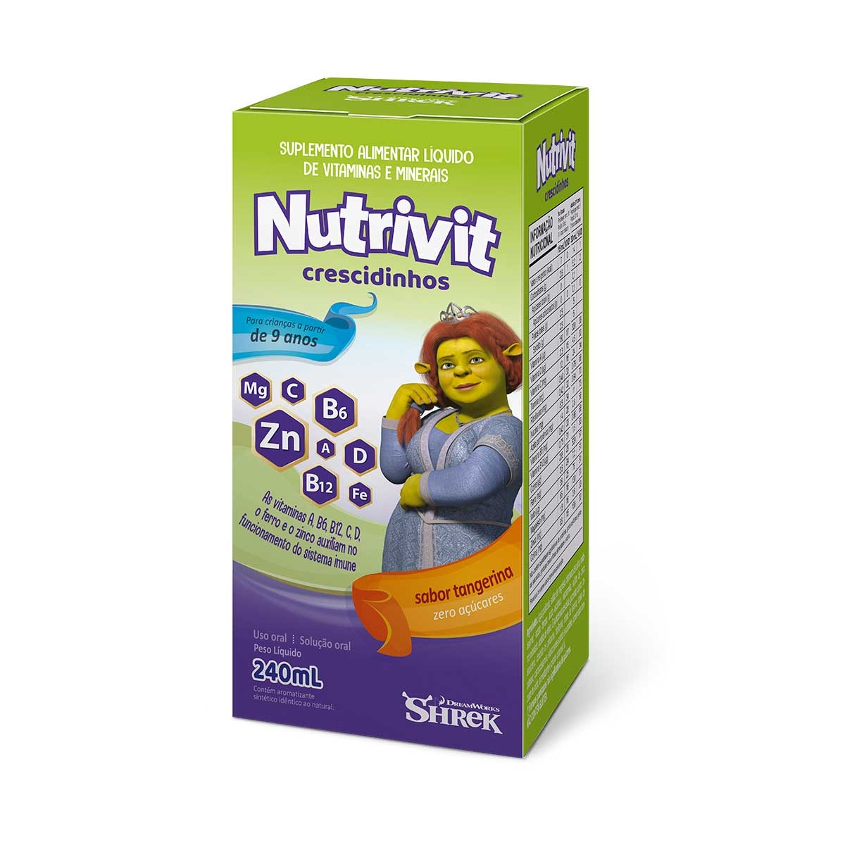 Suplemento Alimentar Nutrivit Crescidinhos Shrek Sabor Tangerina 240ml ...